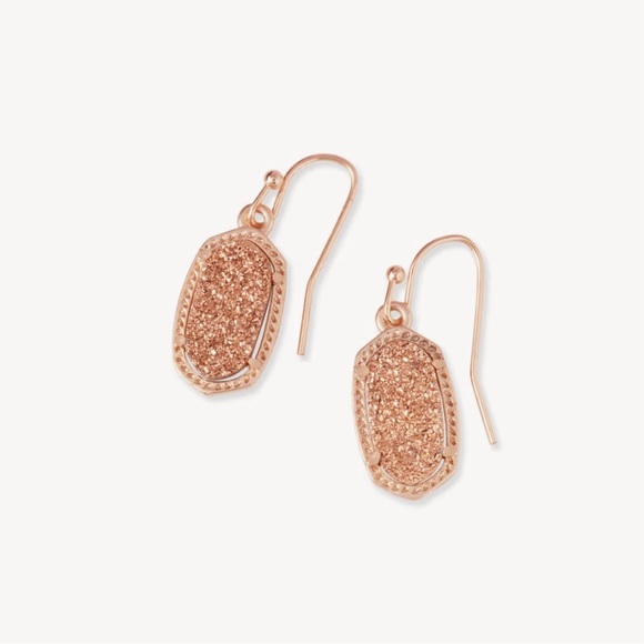 NWT Kendra Scott “Lee” Rose Gold Drop Earrings in Iridescent Drusy (Nordstrom) - Picture 4 of 5
